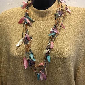 5 strand Vintage heshi shell bead Necklace